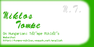 miklos tompe business card